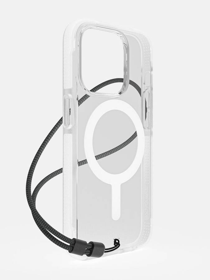 Husa Originala Bodyguardz Ace Pro Magsafe Iphone 15 Pro -Transparenta cu Bumper Alb